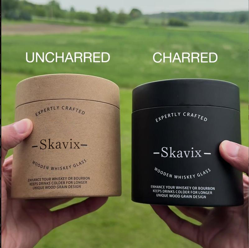 Festive Season Special — Handcrafted Charred Wood Whiskey Glass for Cozy Winter Nights