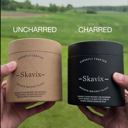 Festive Season Special — Handcrafted Charred Wood Whiskey Glass for Cozy Winter Nights