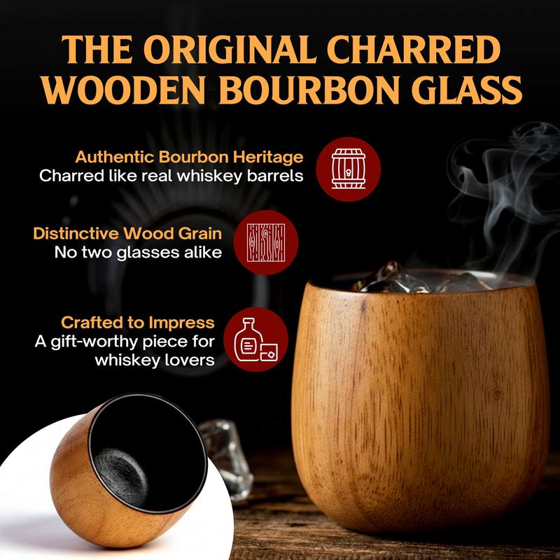 Festive Season Special — Handcrafted Charred Wood Whiskey Glass for Cozy Winter Nights