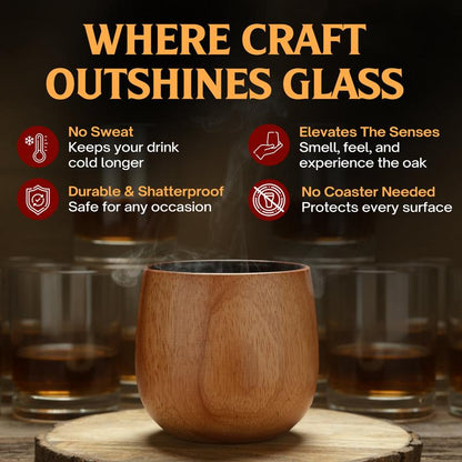 Festive Season Special — Handcrafted Charred Wood Whiskey Glass for Cozy Winter Nights