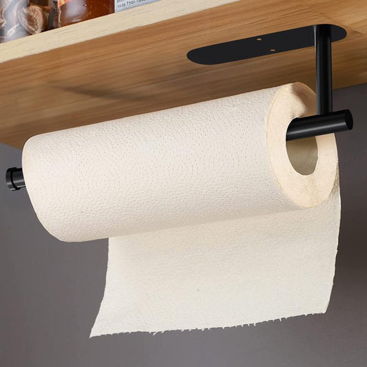 Self-Adhesive Paper Towel Holder – Under Cabinet Wall Mount, No Drill, SUS304 Stainless Steel, Space-Saving for Kitchen, RV & Bathroom (12.6”)